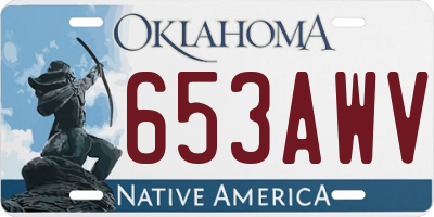 OK license plate 653AWV