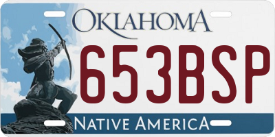 OK license plate 653BSP
