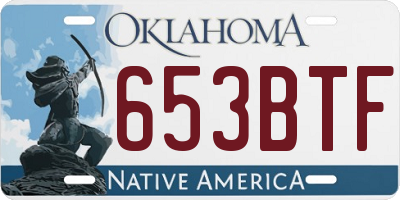 OK license plate 653BTF