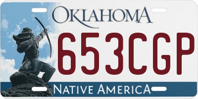OK license plate 653CGP