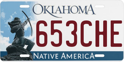 OK license plate 653CHE