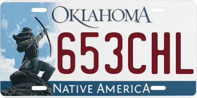 OK license plate 653CHL