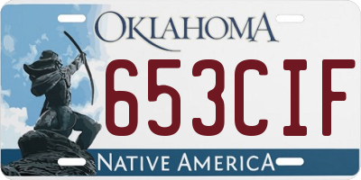 OK license plate 653CIF