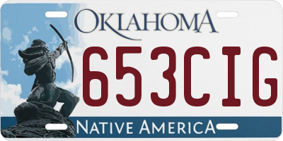 OK license plate 653CIG