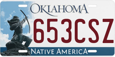 OK license plate 653CSZ