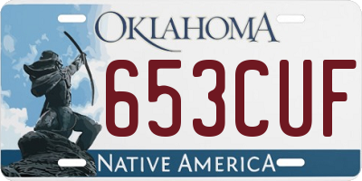 OK license plate 653CUF