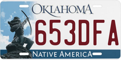OK license plate 653DFA