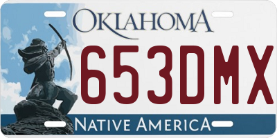 OK license plate 653DMX