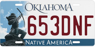 OK license plate 653DNF