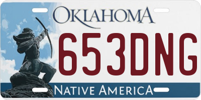 OK license plate 653DNG