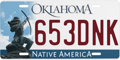 OK license plate 653DNK