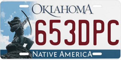 OK license plate 653DPC