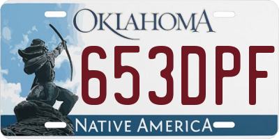 OK license plate 653DPF