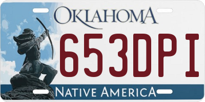 OK license plate 653DPI