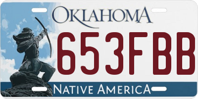 OK license plate 653FBB