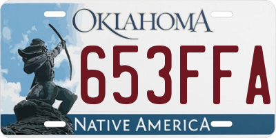 OK license plate 653FFA