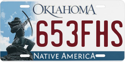 OK license plate 653FHS