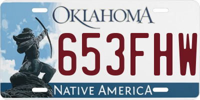 OK license plate 653FHW