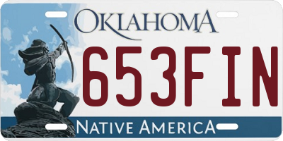 OK license plate 653FIN