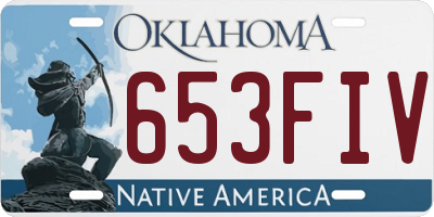 OK license plate 653FIV
