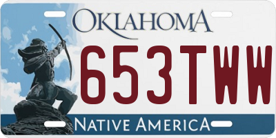 OK license plate 653TWW