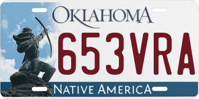 OK license plate 653VRA