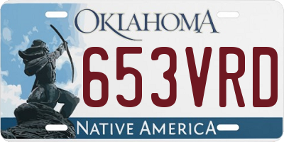 OK license plate 653VRD