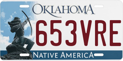 OK license plate 653VRE