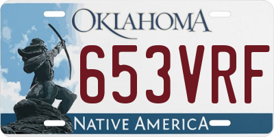 OK license plate 653VRF