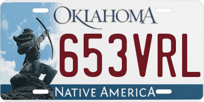 OK license plate 653VRL