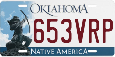 OK license plate 653VRP