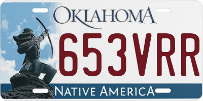 OK license plate 653VRR