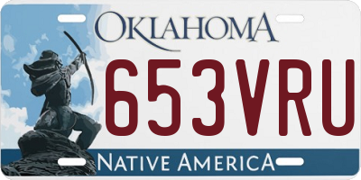 OK license plate 653VRU