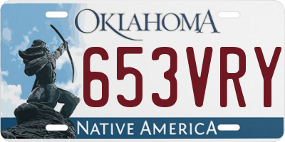 OK license plate 653VRY