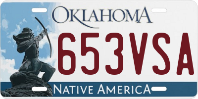 OK license plate 653VSA