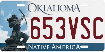 OK license plate 653VSC