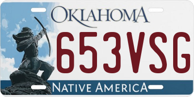 OK license plate 653VSG