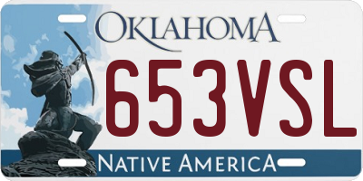 OK license plate 653VSL