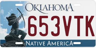 OK license plate 653VTK