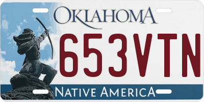 OK license plate 653VTN