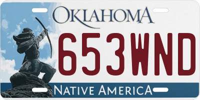 OK license plate 653WND