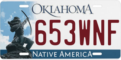 OK license plate 653WNF
