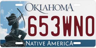 OK license plate 653WNO