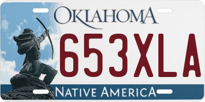 OK license plate 653XLA