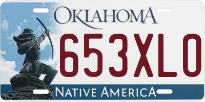 OK license plate 653XLO
