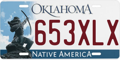 OK license plate 653XLX
