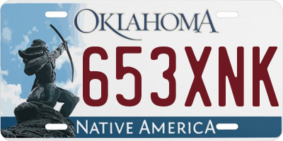 OK license plate 653XNK
