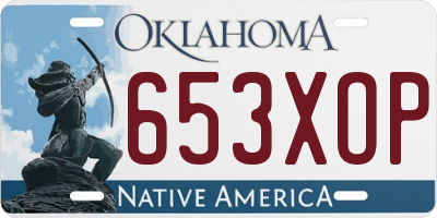 OK license plate 653XOP