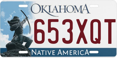 OK license plate 653XQT