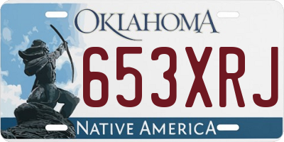 OK license plate 653XRJ